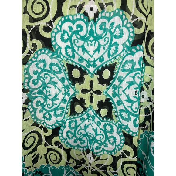 NWT Chico’s Betty Peri Poncho Green Kimono L XL - Picture 5 of 5